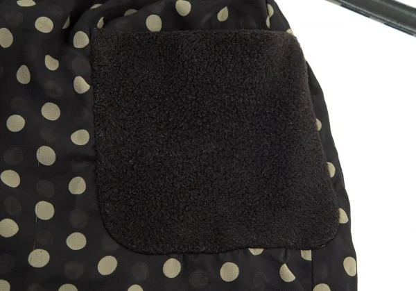 コムコム コムデギャルソンCOMME des GARCONS パイルポケットドットプリントシャツワンピース 黒カーキベージュS K-97196_013