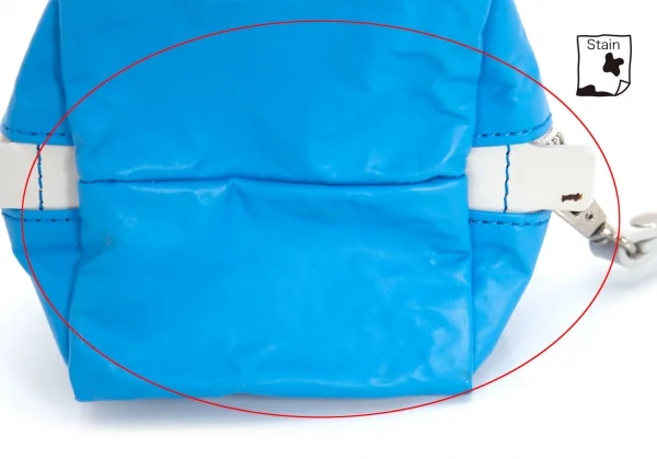 プリーツプリーズPLEATS PLEASE コーティングプリントキューブポーチ 水色 K-97211_010