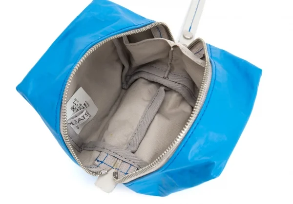 プリーツプリーズPLEATS PLEASE コーティングプリントキューブポーチ 水色 K-97211_013