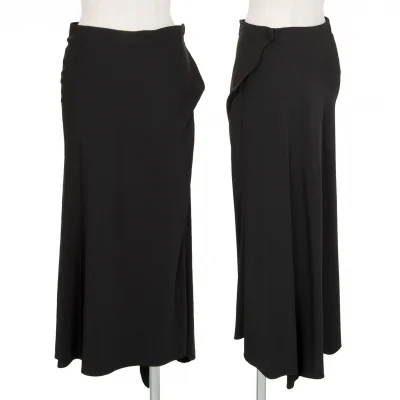 ヨウジヤマモト ファムYohji Yamamoto FEMME シルクアシンメトリースカート 黒