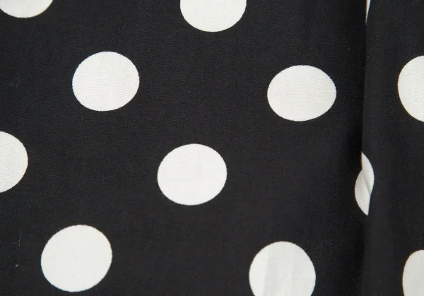 ブラックコムデギャルソンBLACK COMME des GARCONS ドットプリントフロント切替デザイン半袖シャツ 黒白XS K-97254_010