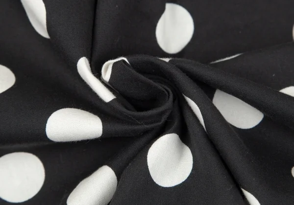ブラックコムデギャルソンBLACK COMME des GARCONS ドットプリントフロント切替デザイン半袖シャツ 黒白XS K-97254_011