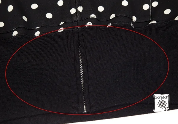 ジュンヤワタナベ コムデギャルソンJUNYA WATANABE COMME des GARCONS ドットプリントバックドレープジップアップドルマンパーカー 黒M位 K-97260_011