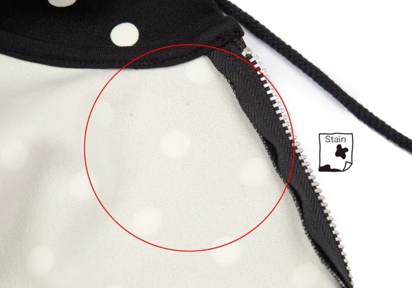 ジュンヤワタナベ コムデギャルソンJUNYA WATANABE COMME des GARCONS ドットプリントバックドレープジップアップドルマンパーカー 黒M位 K-97260_014