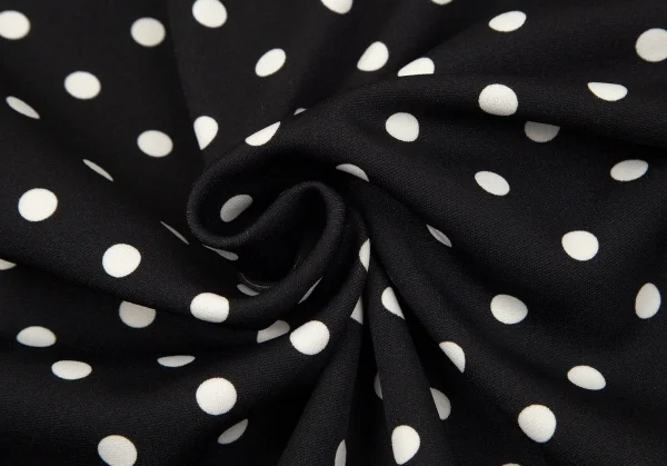 ジュンヤワタナベ コムデギャルソンJUNYA WATANABE COMME des GARCONS ドットプリントバックドレープジップアップドルマンパーカー 黒M位 K-97260_016