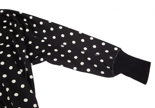 ジュンヤワタナベ コムデギャルソンJUNYA WATANABE COMME des GARCONS ドットプリントバックドレープジップアップドルマンパーカー 黒M位 K-97260_006