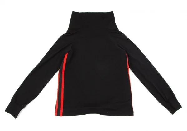 コムデギャルソンCOMME des GARCONS フロントメッシュ切替ウールポリハイネックカットソー 黒M位 K-97271_010