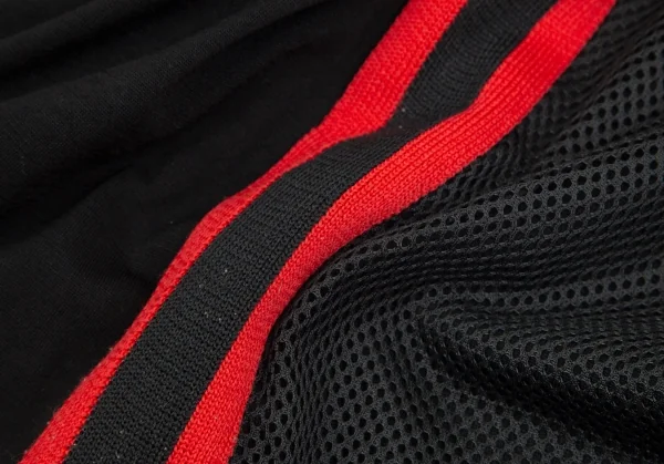 コムデギャルソンCOMME des GARCONS フロントメッシュ切替ウールポリハイネックカットソー 黒M位 K-97271_011