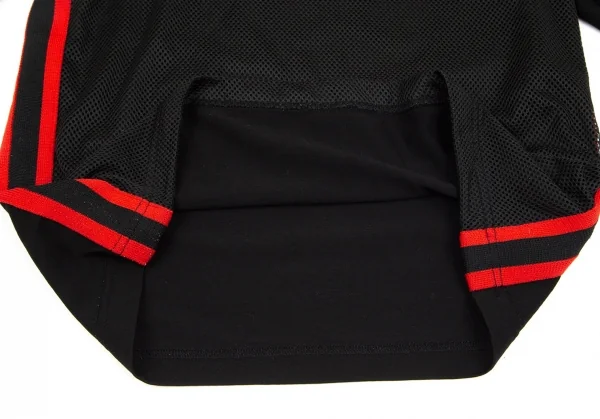 コムデギャルソンCOMME des GARCONS フロントメッシュ切替ウールポリハイネックカットソー 黒M位 K-97271_009