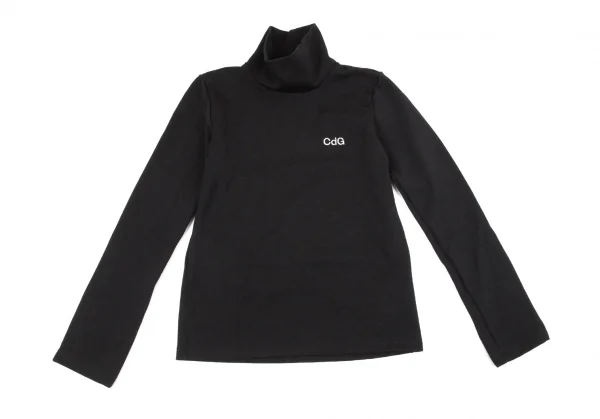 コムデギャルソンCOMME des GARCONS 製品染めワンポイントロゴ刺繍ハイネックカットソー 黒M位 K-97272_002