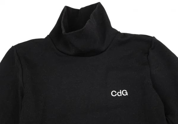 コムデギャルソンCOMME des GARCONS 製品染めワンポイントロゴ刺繍ハイネックカットソー 黒M位 K-97272_003