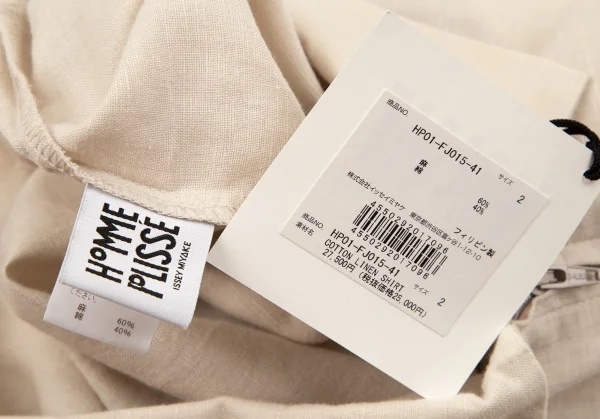 オムプリッセ イッセイ ミヤケHOMME PLISSE ISSEY MIYAKE リネンコットンハーフジッププルオーバーシャツ ベージュ2 K-97294_016