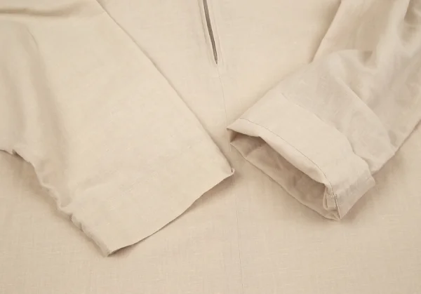 オムプリッセ イッセイ ミヤケHOMME PLISSE ISSEY MIYAKE リネンコットンハーフジッププルオーバーシャツ ベージュ2 K-97294_006