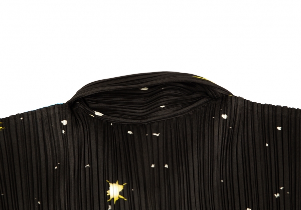 プリーツプリーズPLEATS PLEASE アメコミプリントブラウス 黒