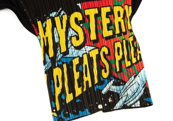 プリーツプリーズPLEATS PLEASE アメコミプリントブラウス 黒