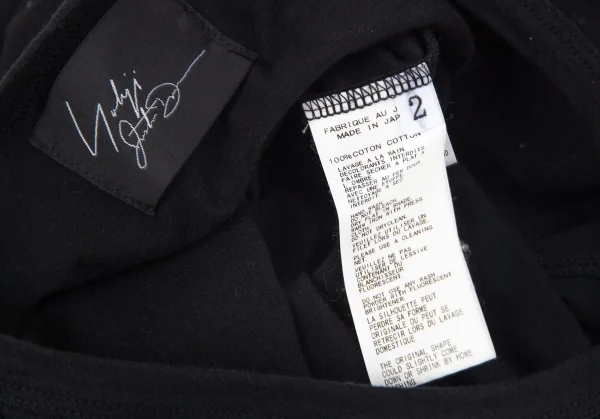 ヨウジヤマモト ファムYohji Yamamoto FEMME コットンリップフロッキープリントTシャツ 黒2 K-97341_012