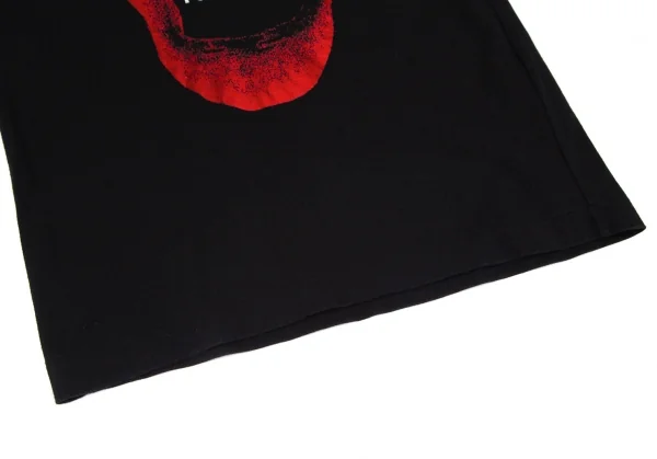 ヨウジヤマモト ファムYohji Yamamoto FEMME コットンリップフロッキープリントTシャツ 黒2 K-97341_008