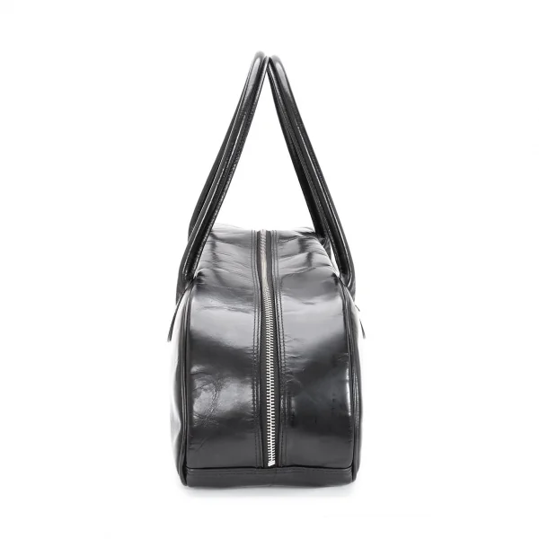 コムデギャルソンCOMME des GARCONS レザーロゴ型押しボストンバッグ 黒 K-97345_004