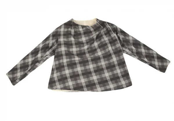 トリココムデギャルソンtricot COMME des GARCONS チェックプルオーバートップス グレーオフM位 K-97347_002