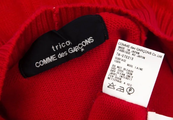 トリココムデギャルソンtricot COMME des GARCONS ロゴプリントタートルネックニット 赤M位 K-97349_014