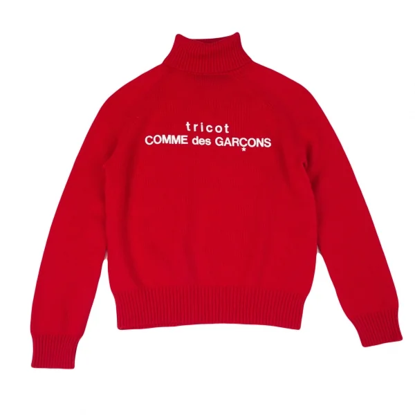 トリココムデギャルソンtricot COMME des GARCONS ロゴプリントタートルネックニット 赤M位 K-97349_002