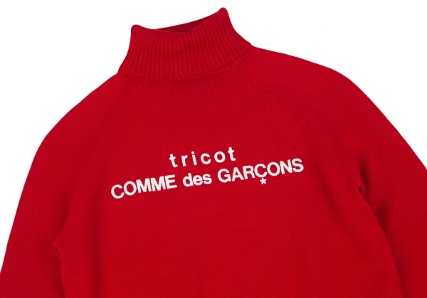 トリココムデギャルソンtricot COMME des GARCONS ロゴプリントタートルネックニット 赤M位 K-97349_003