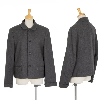 トリココムデギャルソンtricot COMME des GARCONSウールラウンドカラージャケット 杢グレー