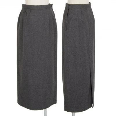 トリココムデギャルソンtricot COMME des GARCONSウールフラップポケットスカート 杢グレー