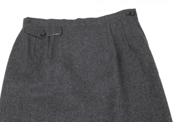 トリココムデギャルソンtricot COMME des GARCONSウールフラップポケットスカート 杢グレーM K-97362_003