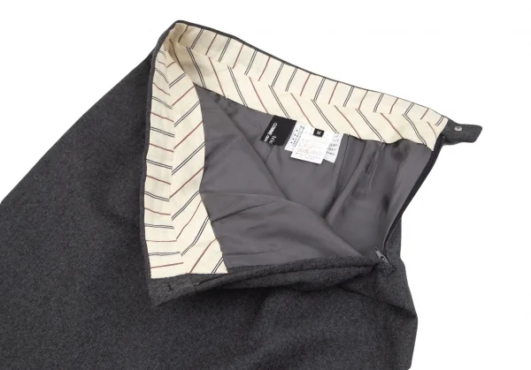 トリココムデギャルソンtricot COMME des GARCONSウールフラップポケットスカート 杢グレーM K-97362_005