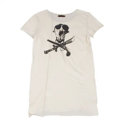 イフシックスワズナインIF SIX WAS NINE バックスカルプリントフレンチスリーブTシャツ クリーム