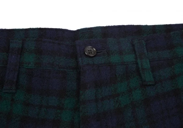 トリココムデギャルソンtricot COMME des GARCONS ウールタータンチェックワイドパンツ 青緑黒M位 K-97410_003