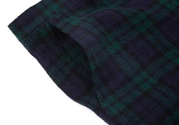 トリココムデギャルソンtricot COMME des GARCONS ウールタータンチェックワイドパンツ 青緑黒M位 K-97410_005
