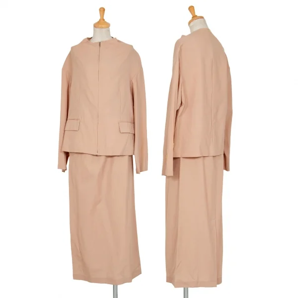 ローブドシャンブル コムデギャルソンrobe de chambre COMME des GARCONS ウールジップアップジャケット ピンクベージュM位 K-97422_012