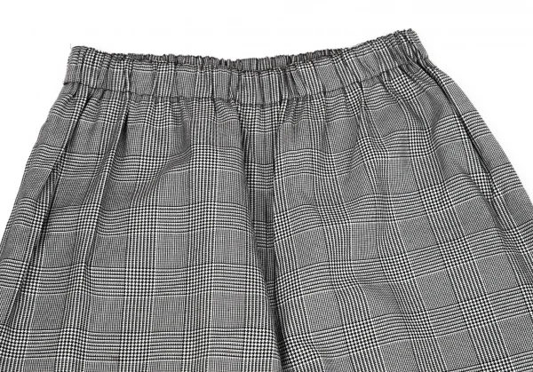 ローブドシャンブル コムデギャルソンrobe de chambre COMME des GARCONS ポリコットングレンチェックイージーワイドパンツ 白黒M位 K-97429_002