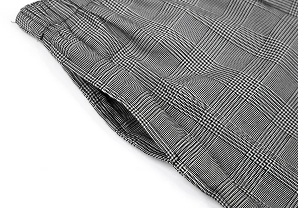 ローブドシャンブル コムデギャルソンrobe de chambre COMME des GARCONS ポリコットングレンチェックイージーワイドパンツ 白黒M位 K-97429_004