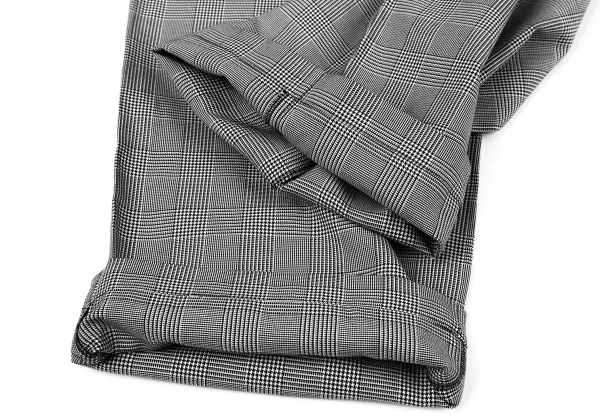 ローブドシャンブル コムデギャルソンrobe de chambre COMME des GARCONS ポリコットングレンチェックイージーワイドパンツ 白黒M位 K-97429_007