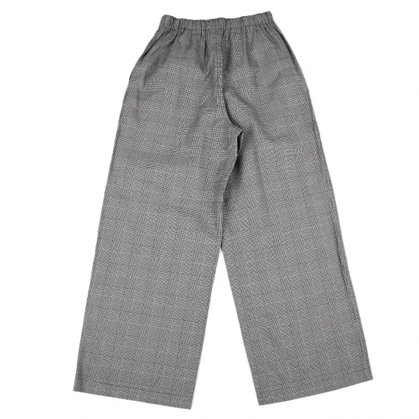 ローブドシャンブル コムデギャルソンrobe de chambre COMME des GARCONS ポリコットングレンチェックイージーワイドパンツ 白黒M位 K-97429_008