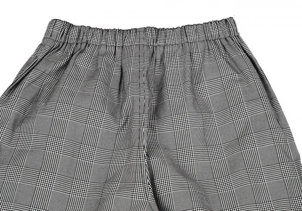 ローブドシャンブル コムデギャルソンrobe de chambre COMME des GARCONS ポリコットングレンチェックイージーワイドパンツ 白黒M位 K-97429_009