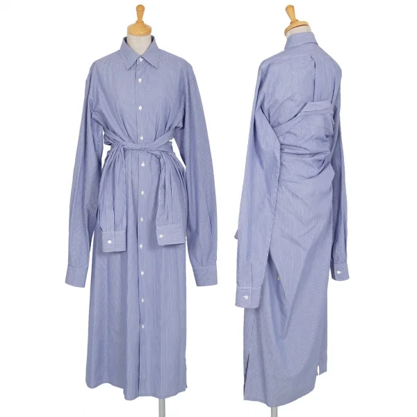 コムデギャルソンCOMME des GARCONS バックシャツドッキングストライプワンピース