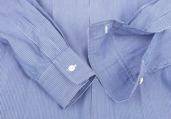 コムデギャルソンCOMME des GARCONS バックシャツドッキングストライプワンピース 青白M位 K-97471_011