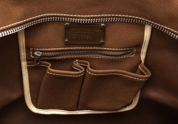 マークバイマークジェイコブスMARC by MARC JACOBS ロゴペイントキャンバスラージトートバッグ 茶 K-97492_016