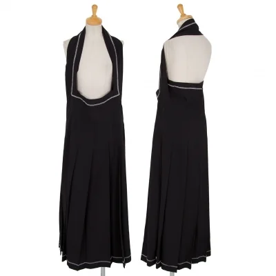 ローブドシャンブル コムデギャルソンrobe de chambre COMME des GARCONSウールホルターネックプリーツスカート