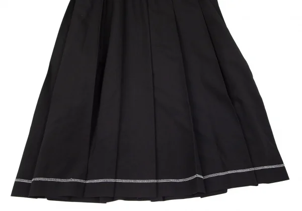 ローブドシャンブル コムデギャルソンrobe de chambre COMME des GARCONSウールホルターネックプリーツスカート 黒M K-97505_005