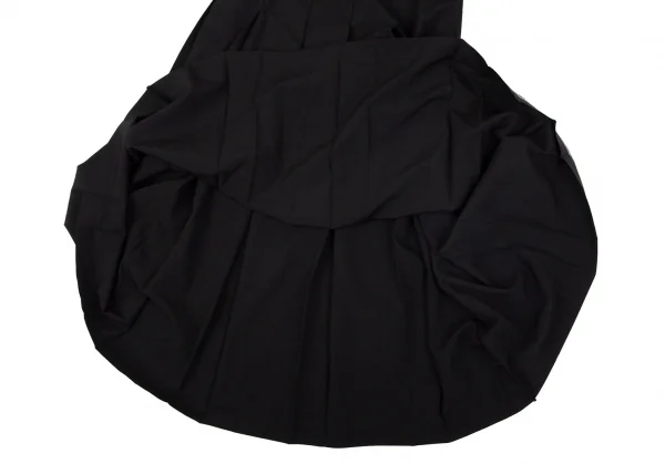 ローブドシャンブル コムデギャルソンrobe de chambre COMME des GARCONSウールホルターネックプリーツスカート 黒M K-97505_006