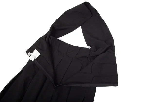 ローブドシャンブル コムデギャルソンrobe de chambre COMME des GARCONSウールホルターネックプリーツスカート 黒M K-97505_008