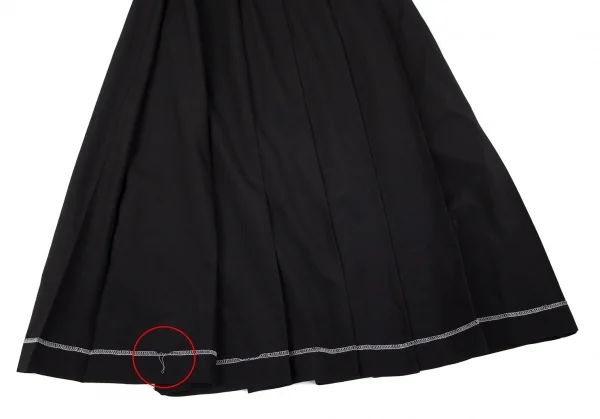 ローブドシャンブル コムデギャルソンrobe de chambre COMME des GARCONSウールホルターネックプリーツスカート 黒M K-97505_009