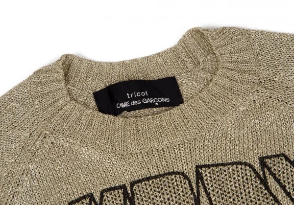 トリココムデギャルソンtricot COMME des GARCONS ポリロゴプリントラメニットセーター ゴールドM位 K-97532_004