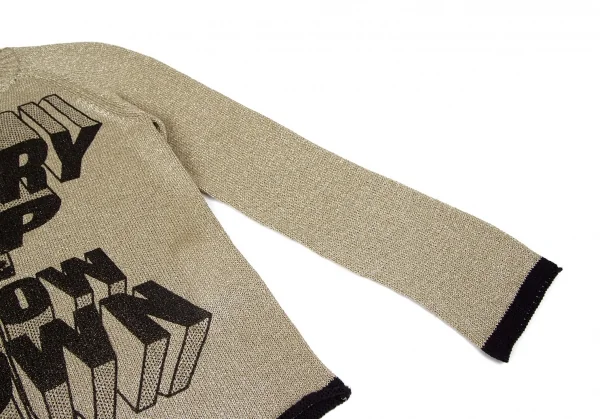 トリココムデギャルソンtricot COMME des GARCONS ポリロゴプリントラメニットセーター ゴールドM位 K-97532_007