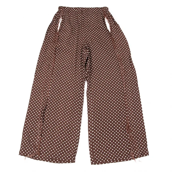 トリココムデギャルソンtricot COMME des GARCONS レーヨンドットプリント断ち切りポケットイージーパンツ